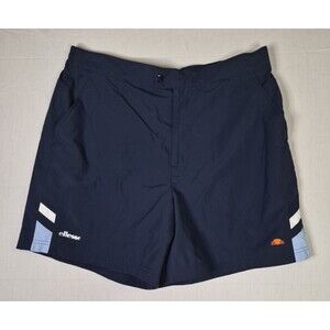 Ellesse Shorts Mens Size XL Navy Blue Cotton Nylon Blend Cargo Lined Sports